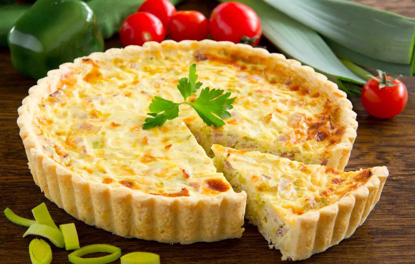 Фото обои пирог, выпечка, листья петрушки
