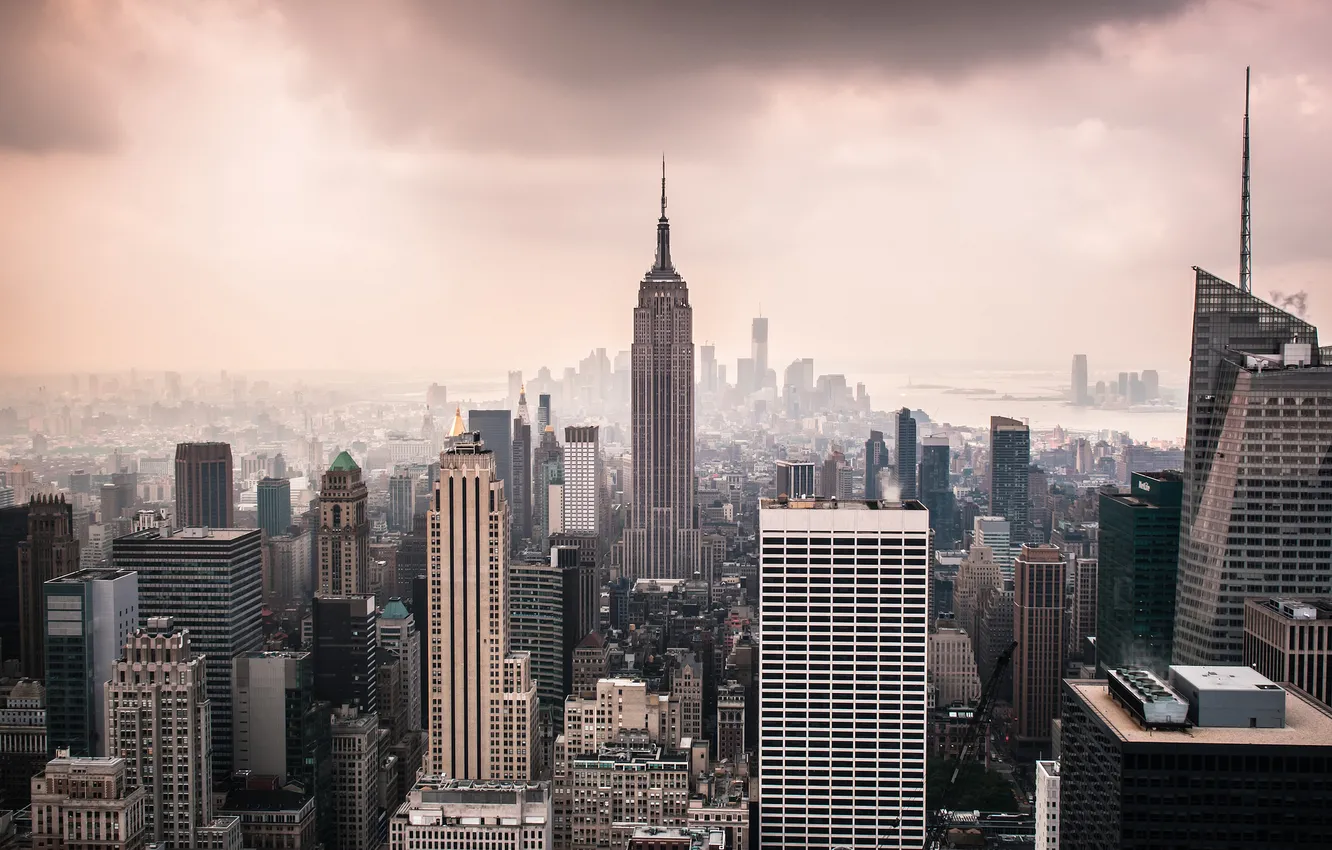 Фото обои город, Нью-Йорк, США, Манхэттен, Нью Йорк, New York City, Empire State Building