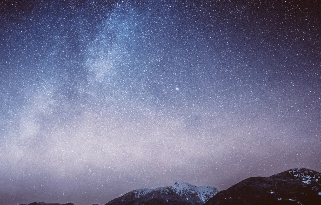 Фото обои mountains, lake, Milky Way