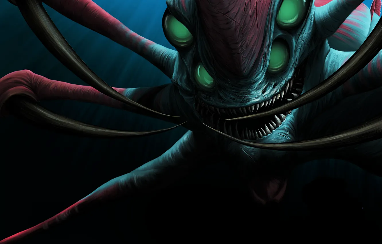 Фото обои монстр, существо, Subnautica, щюпальцы