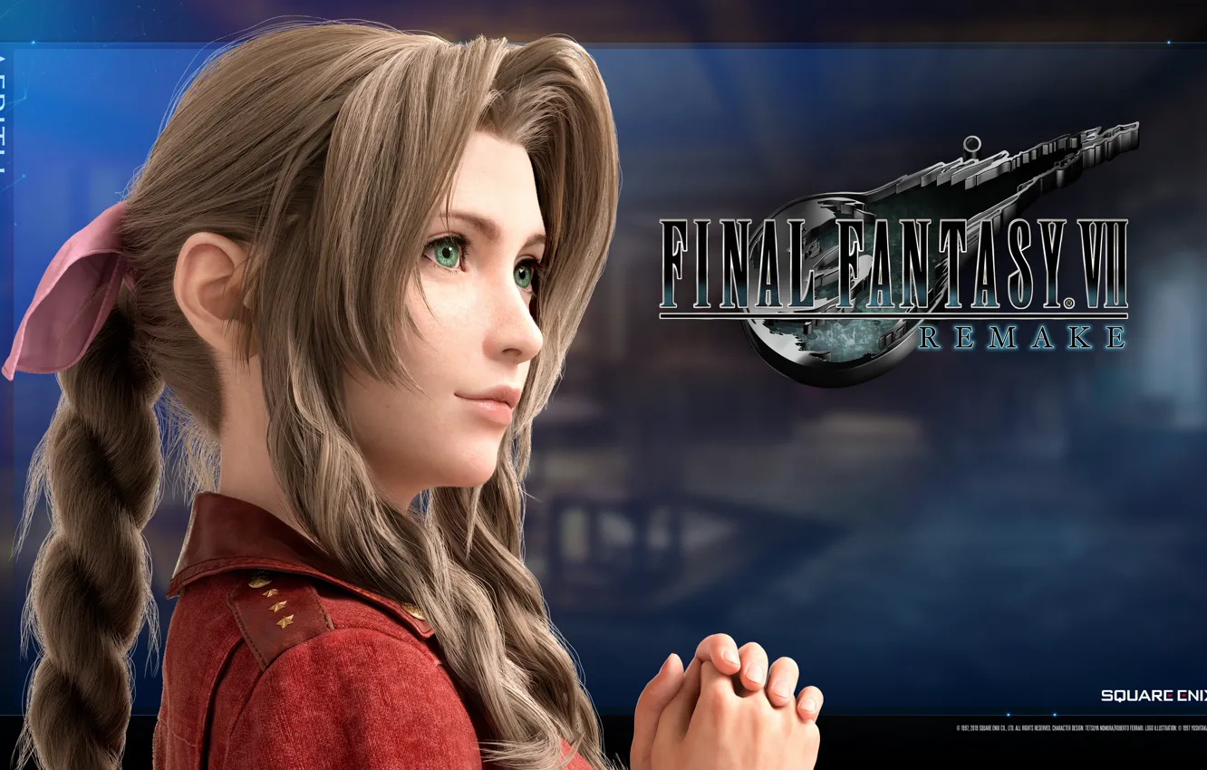 Фото обои девушка, профиль, косы, Aerith Gainsborough, Final Fantasy VII Remake