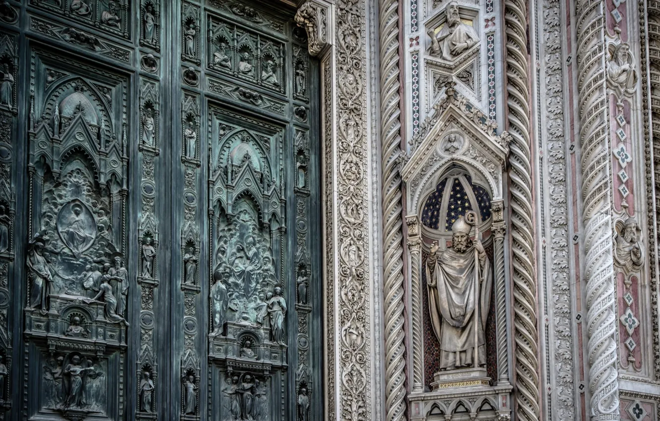 Фото обои wall, decorated, florence cathedralm