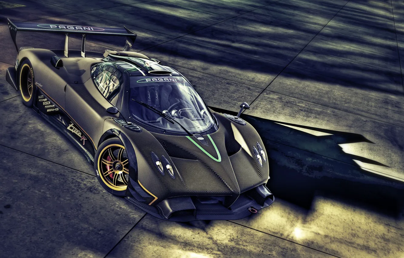 Фото обои Pagani, supercar, walls, Zonda R