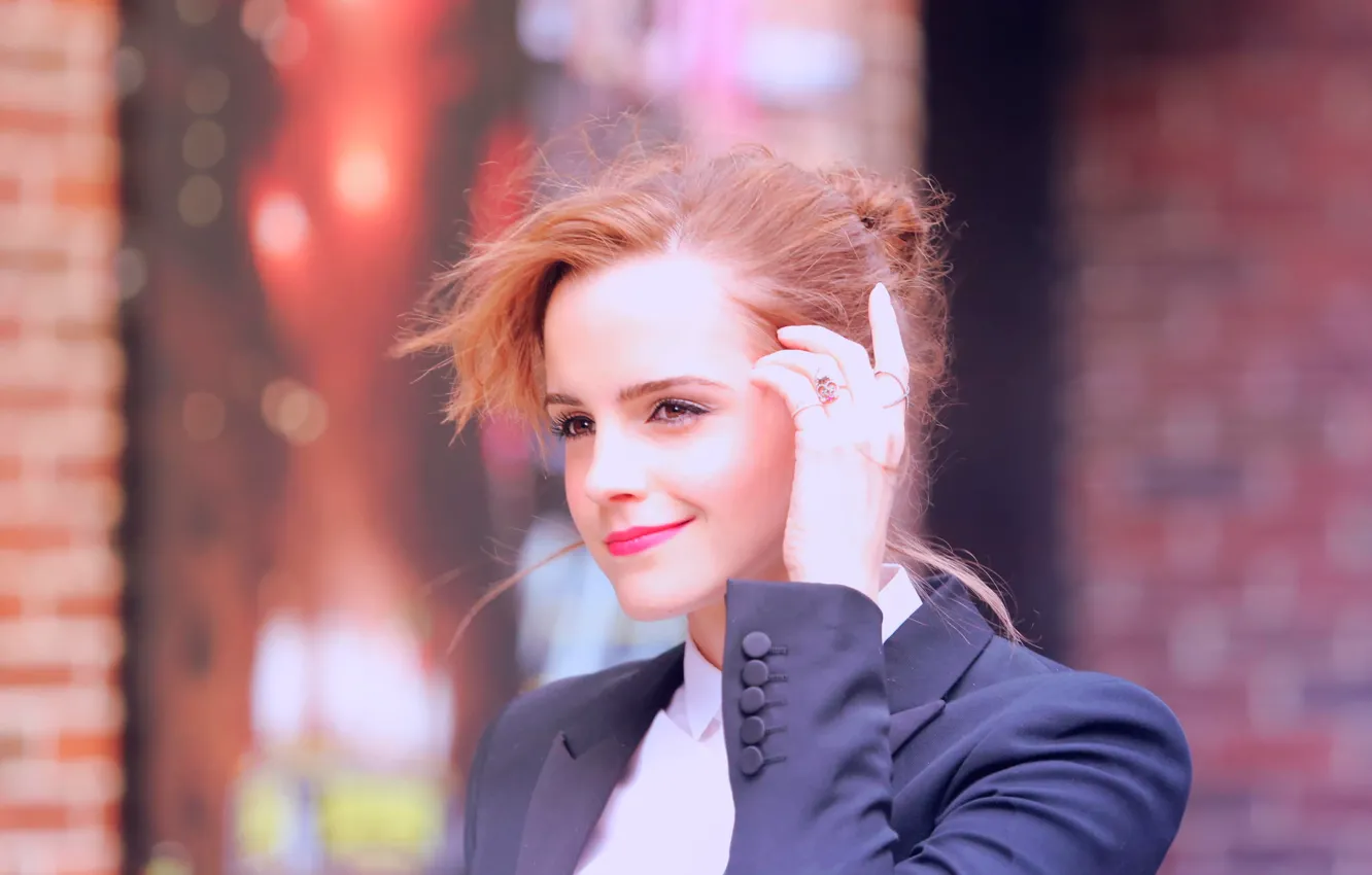 Фото обои портрет, актриса, Emma Watson, promotion
