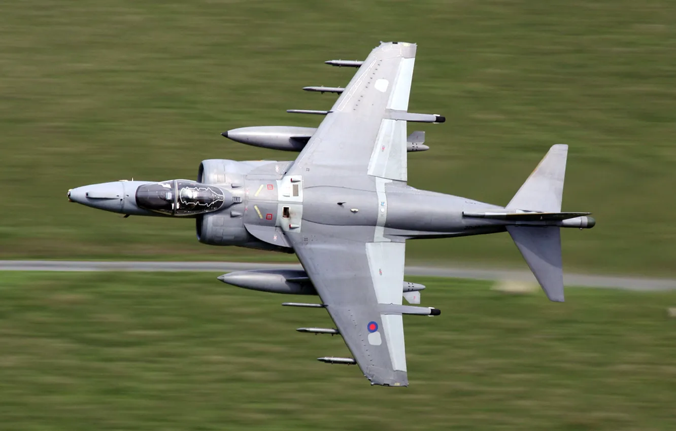 Фото обои полет, самолет, низко, Harrier