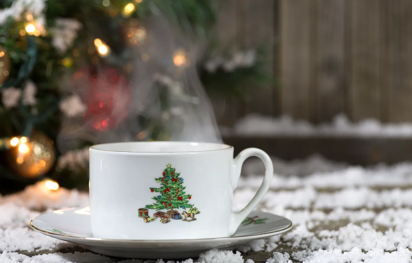 Фото обои Новый Год, Рождество, cup, merry christmas, decoration, christmas tree