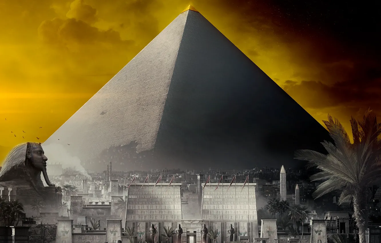Фото обои Пирамида, Египет, Origins, Ubisoft, Assassin's Creed, Assassin's Creed: Origins