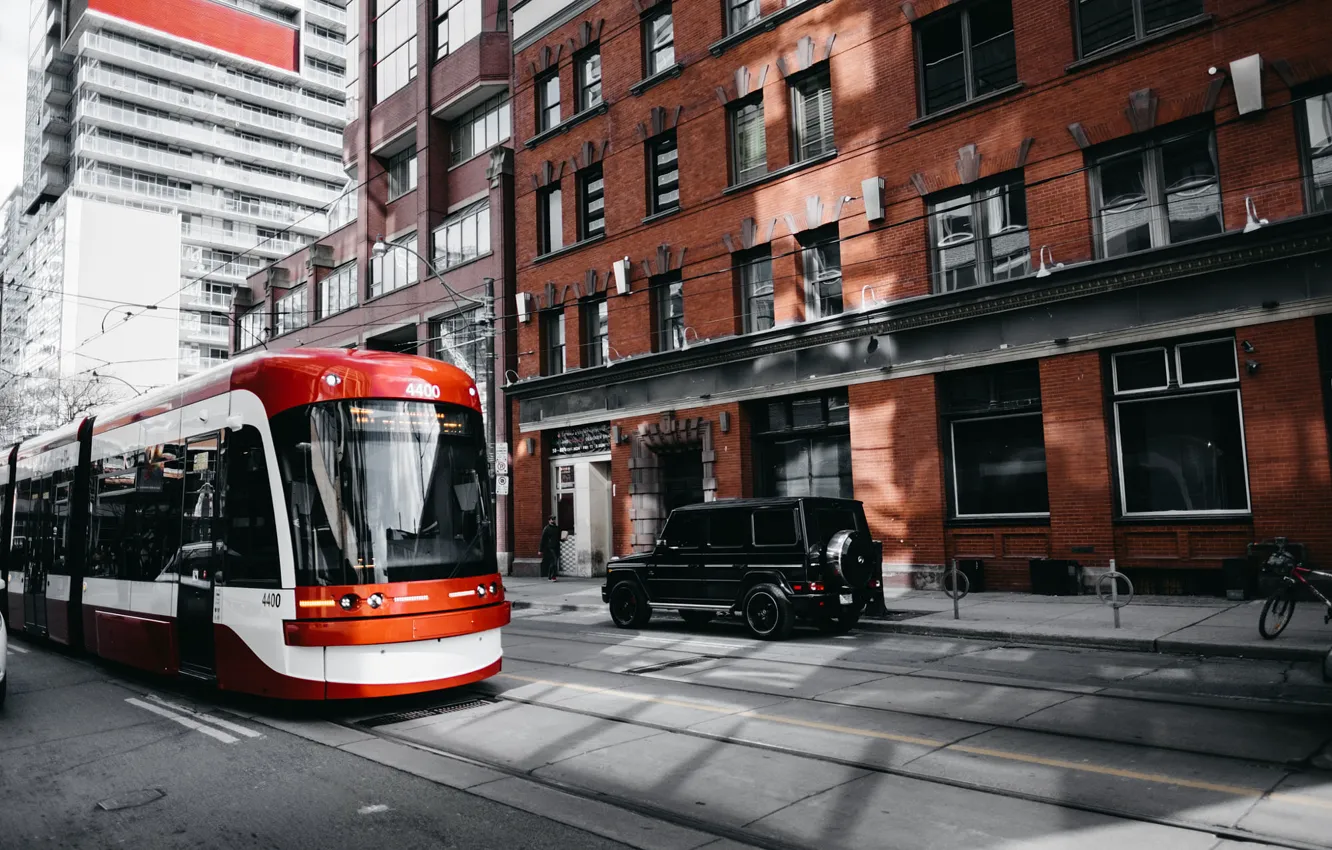 Фото обои машины, метро, Торонто, архитектура