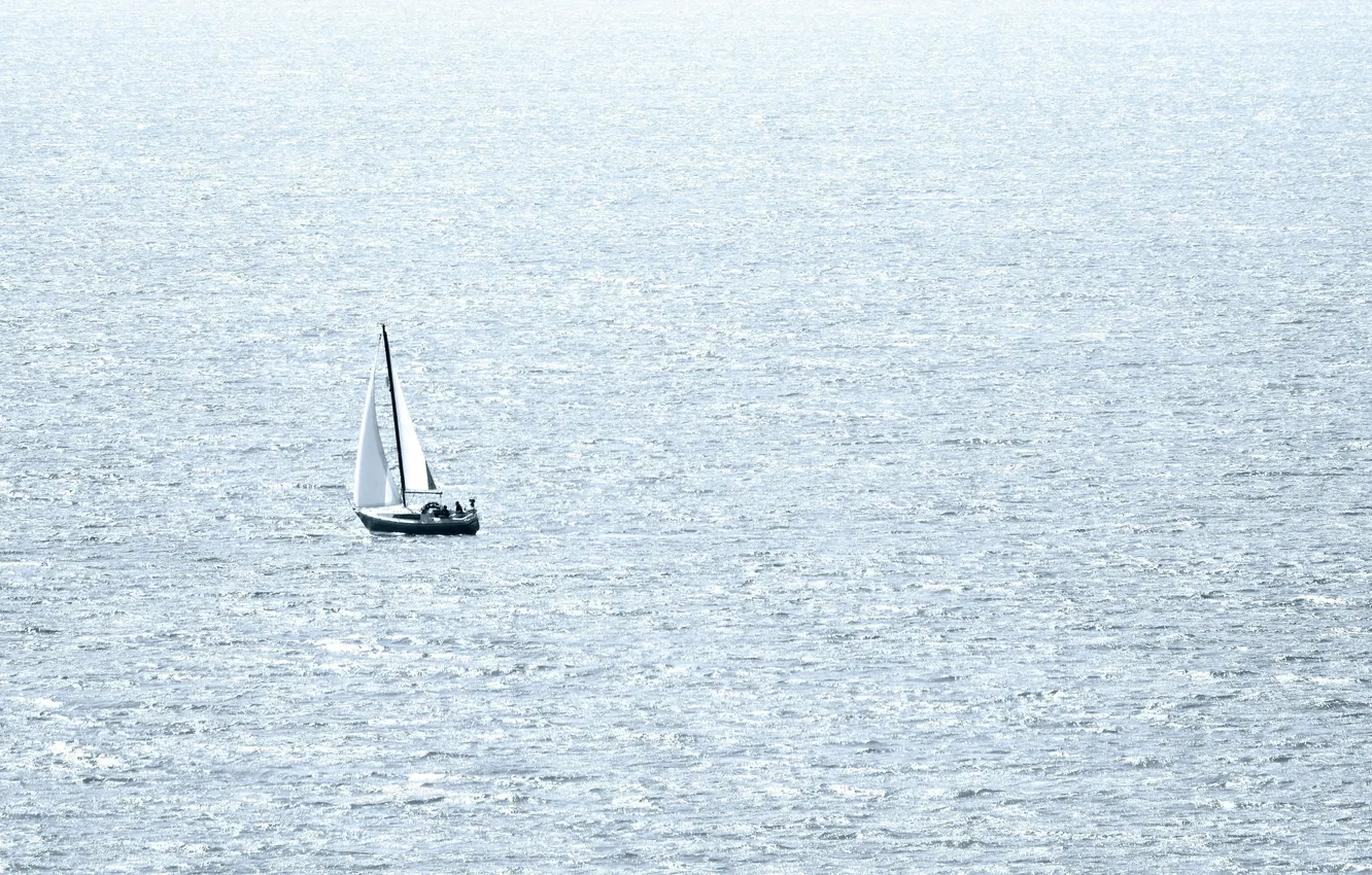 Фото обои свет, путь, движение, океан, ветер, яхта, горизонт, силуэт