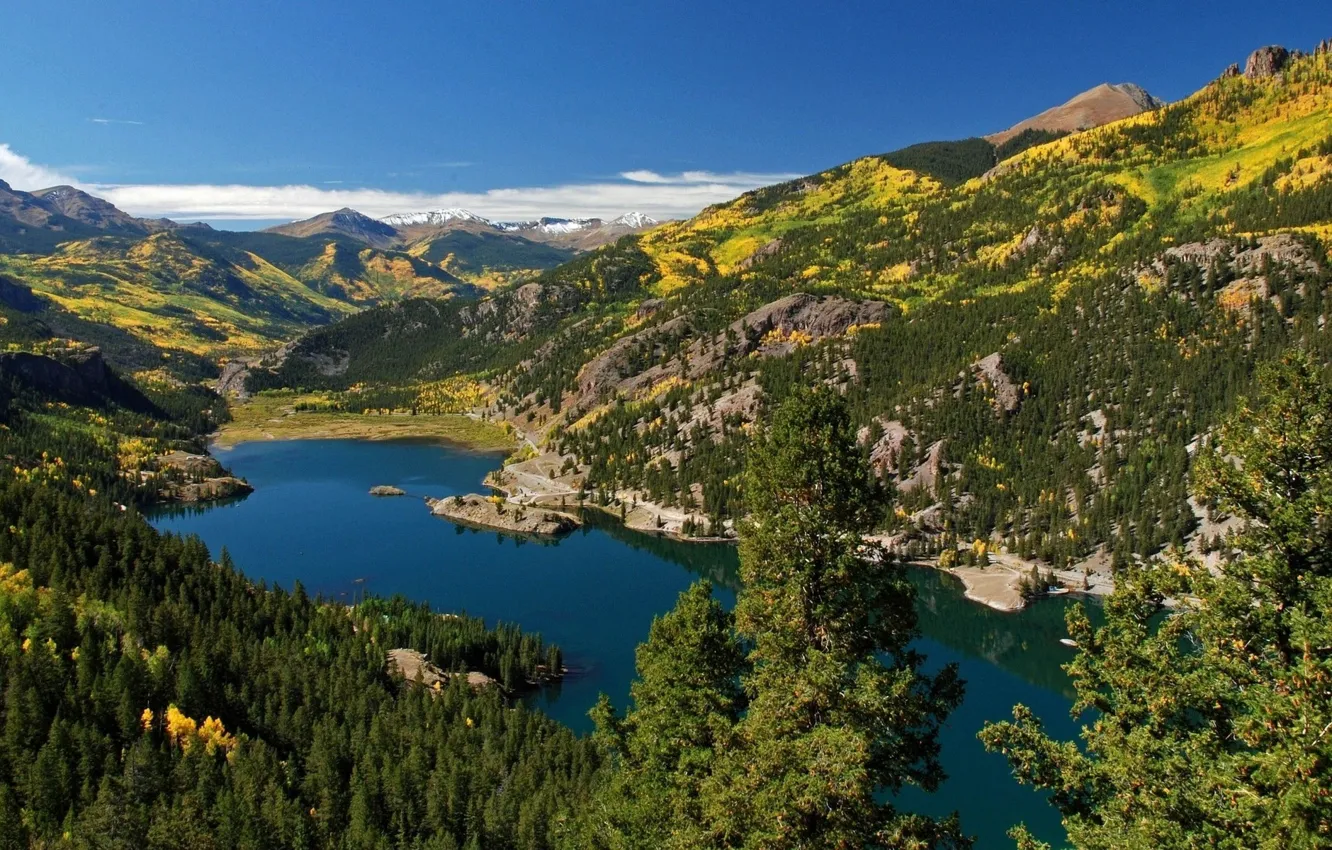 Фото обои nature, lake, hill