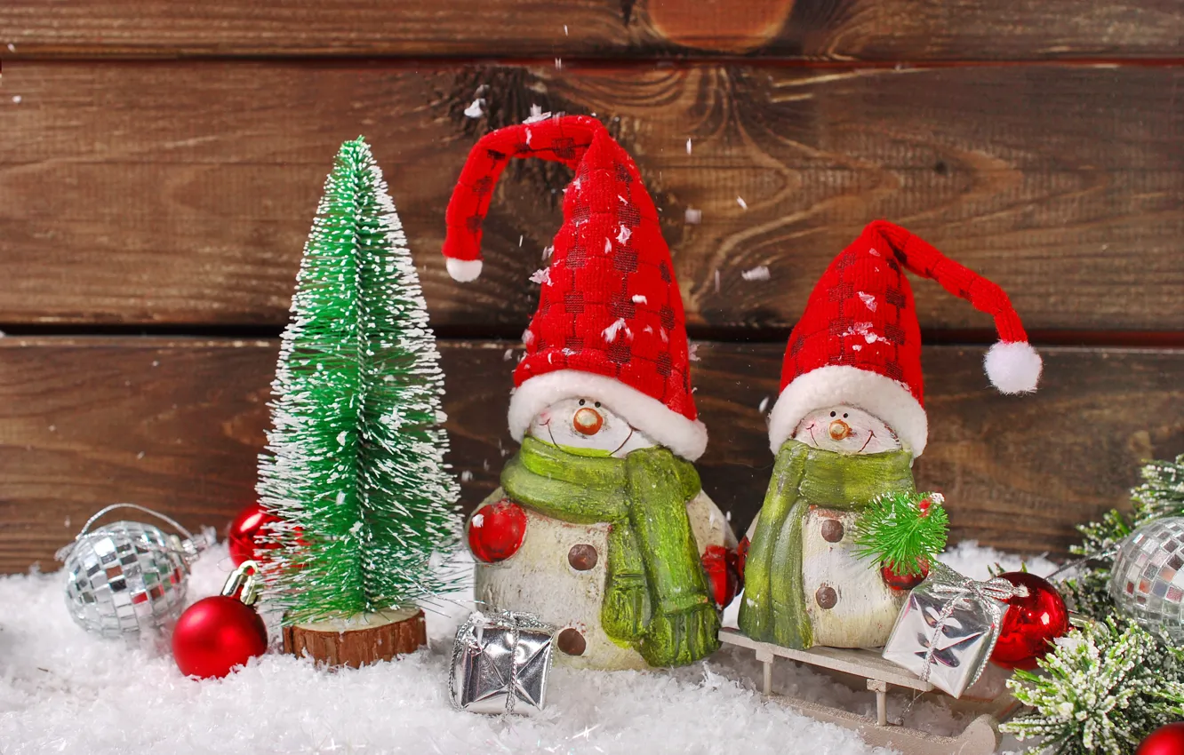 Фото обои украшения, игрушки, Новый Год, Рождество, снеговики, Christmas, vintage, New Year