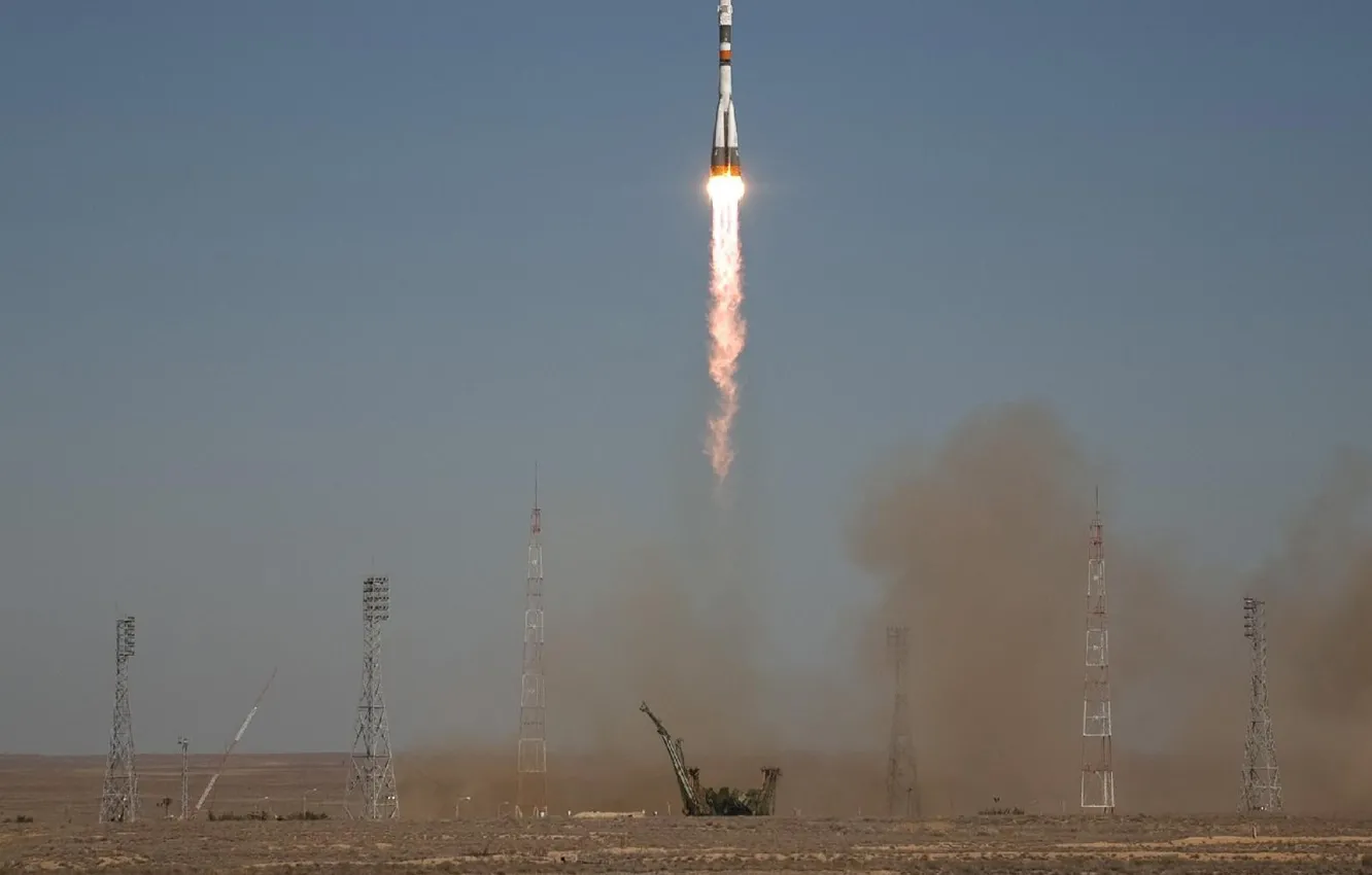 Фото обои ракета, запуск, Союз ТМА-16