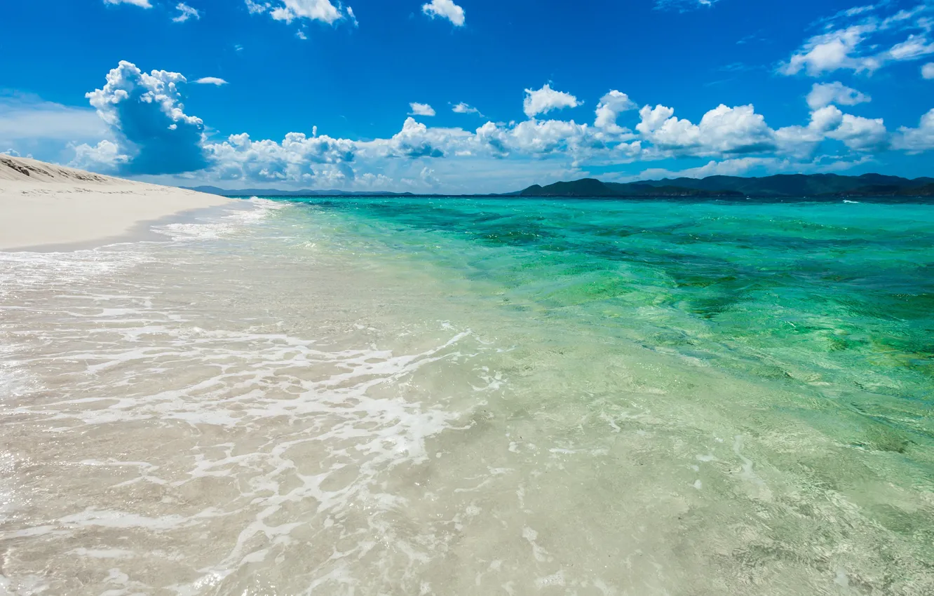 Фото обои песок, море, волны, пляж, пена, вода, прозрачность