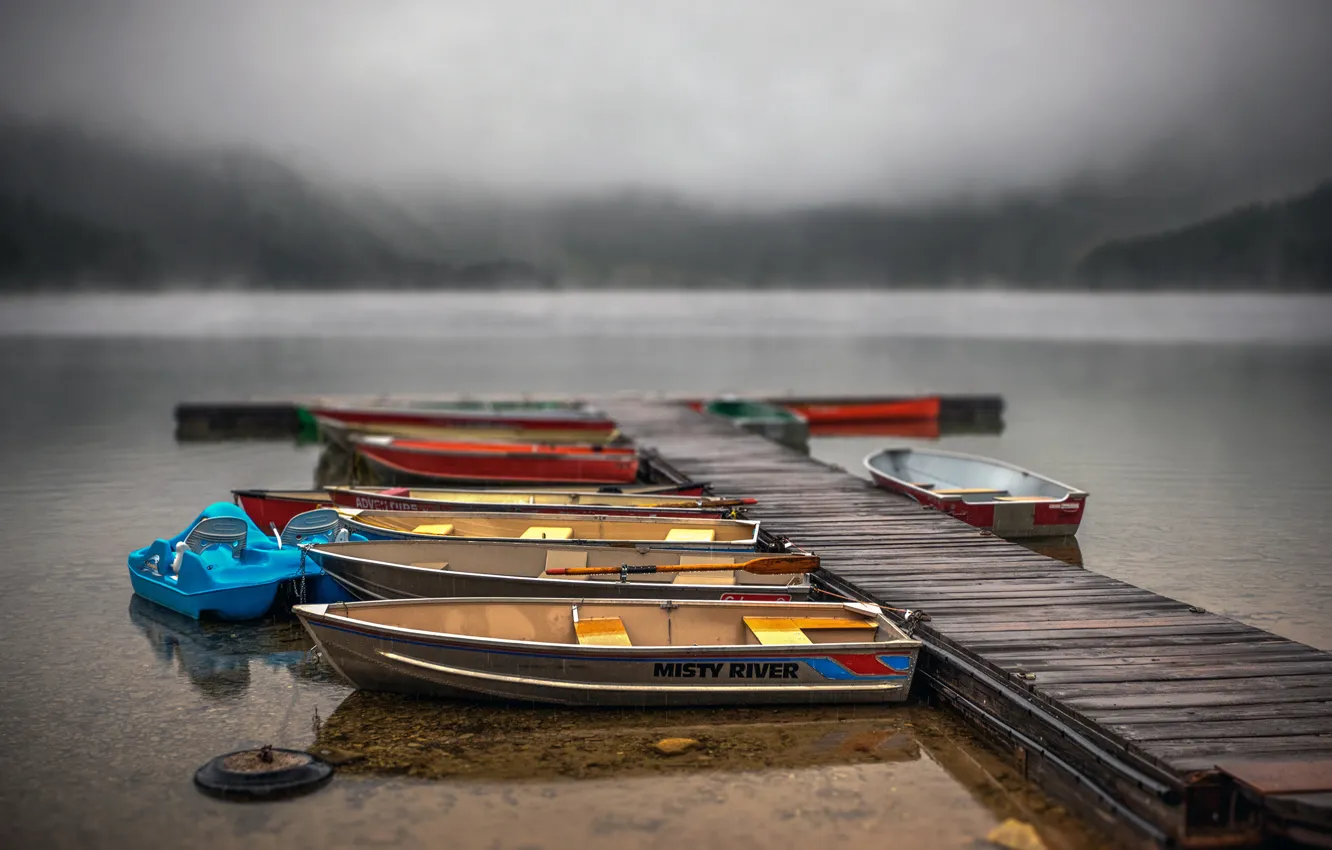 Фото обои Alberta, Canada, Dock, boats, Waterton Lakes National Park