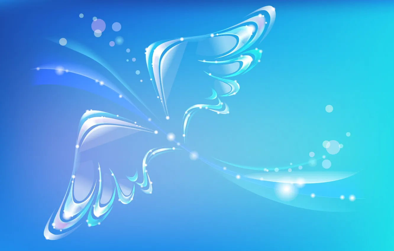 Фото обои бабочка, крылья, свечение, точки, изгибы
