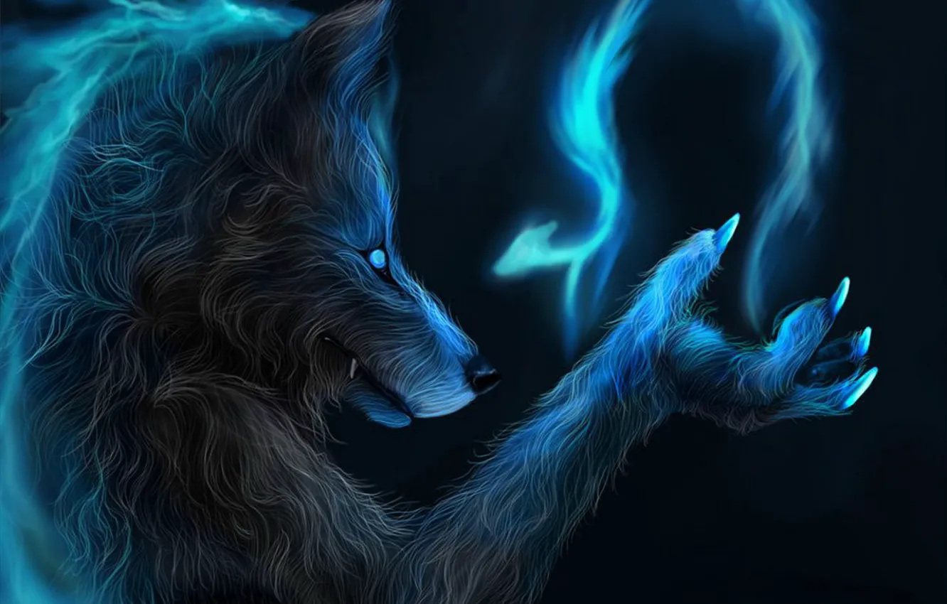 Фото обои фентези, магия, волк, оборотень
