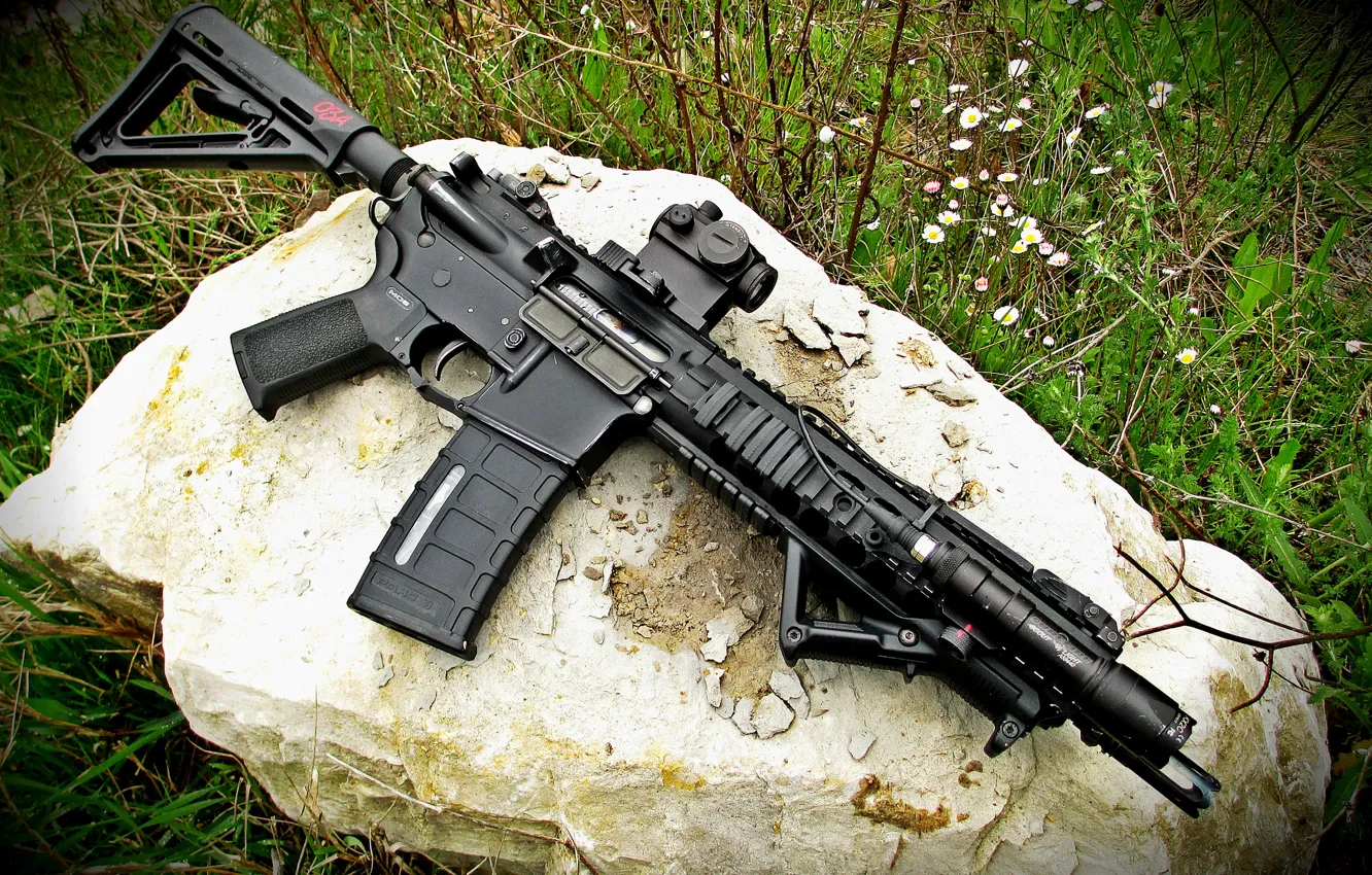 Фото обои оружие, Recon, коллиматор, штурмовая винтовка, magpul