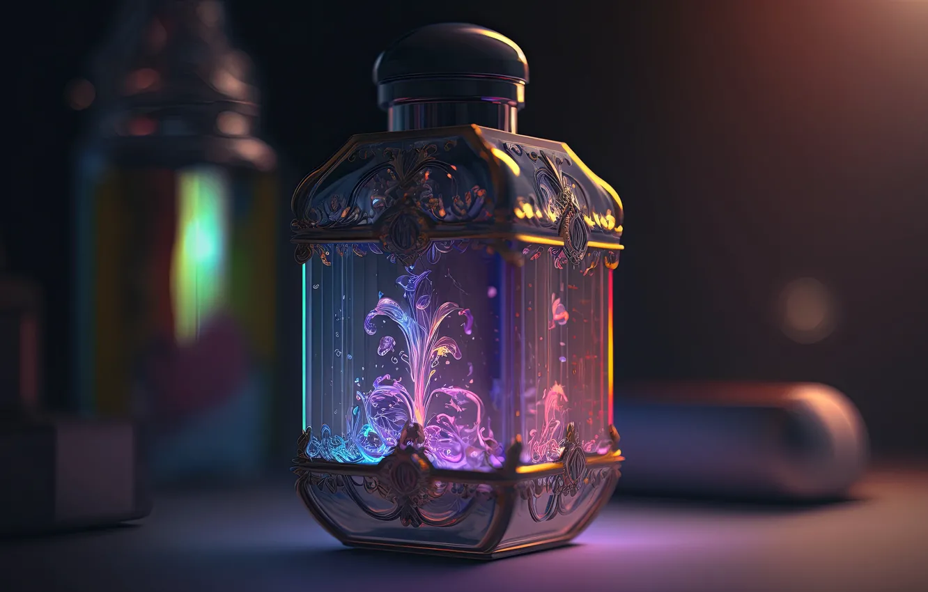 Фото обои свет, стол, фонари