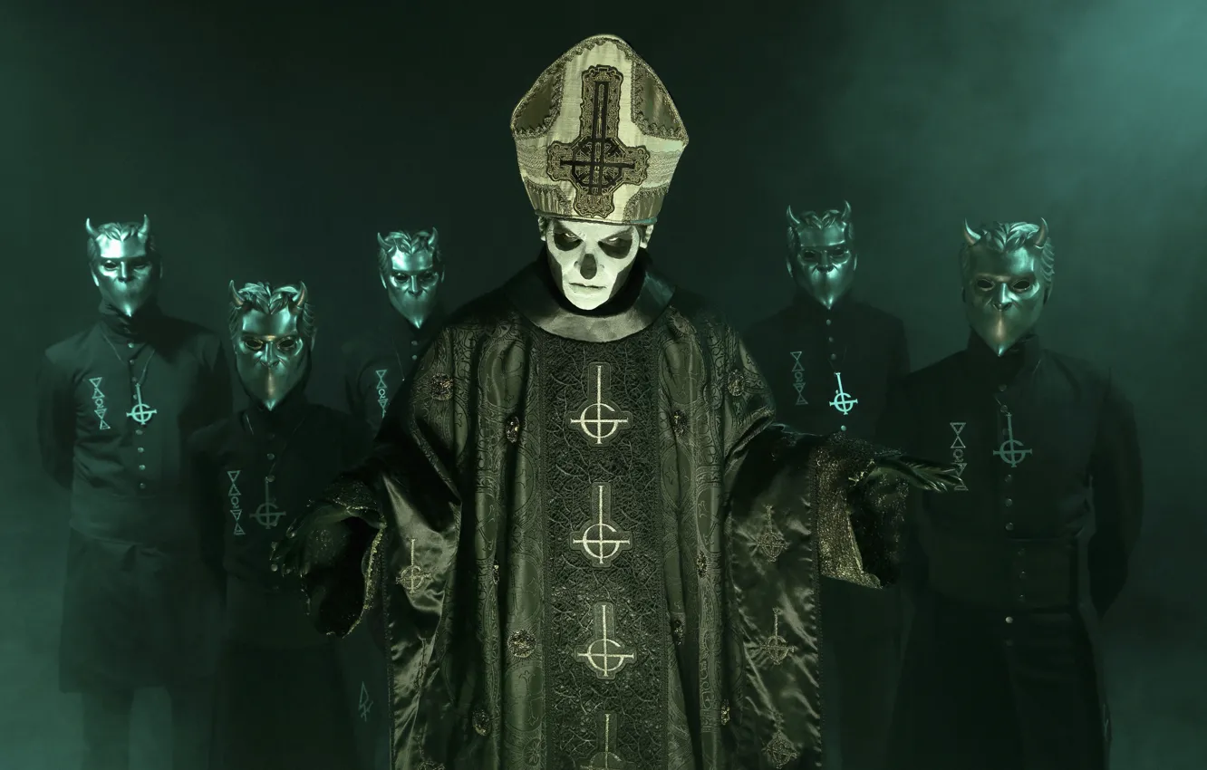 Фото обои Ghost, band, doom, nameless ghouls, Papa Emeritus III