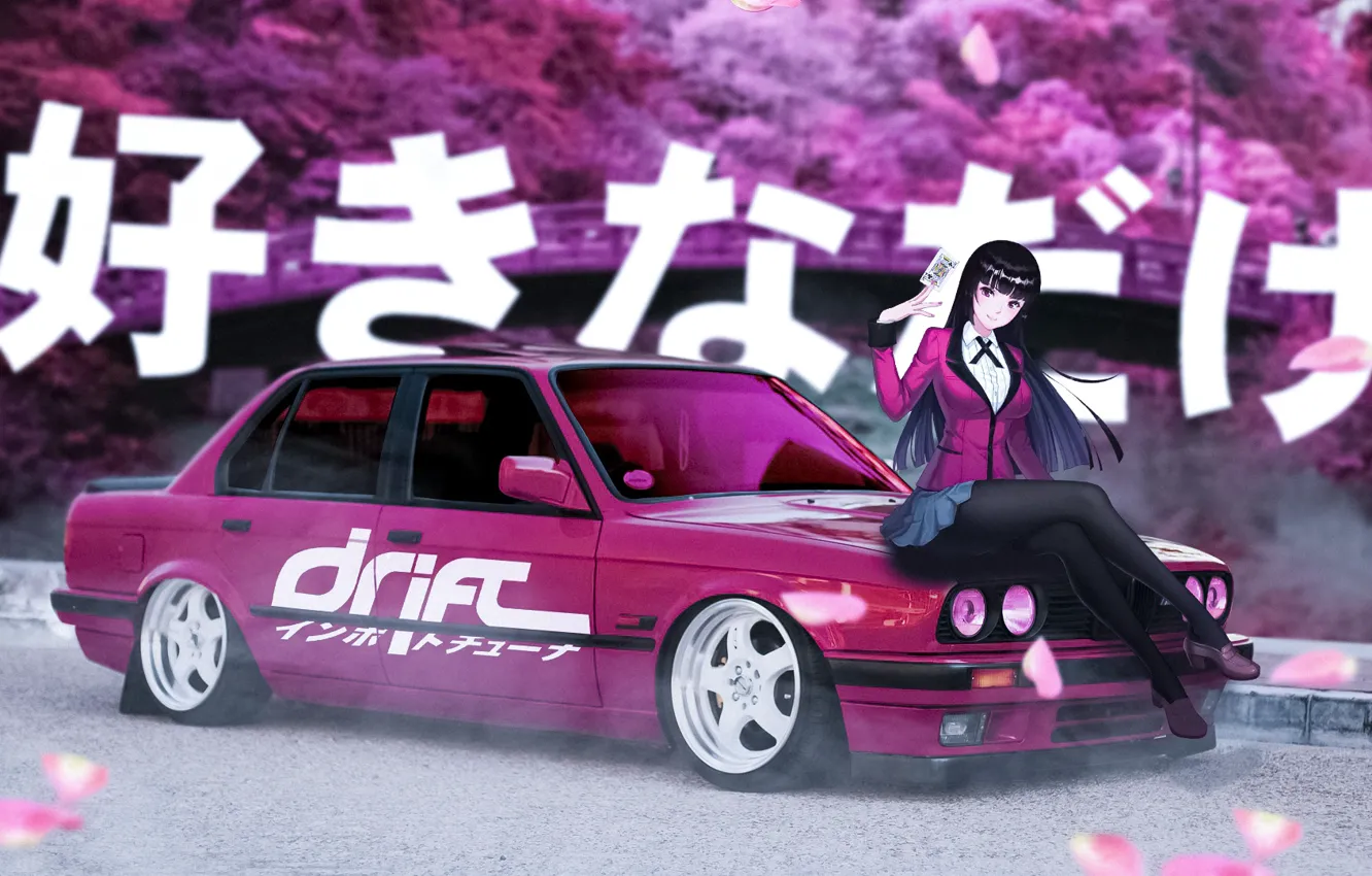 Фото обои Машина, Дрифт, Drift, Anime, Аниме Девшука