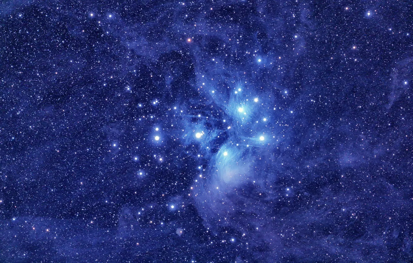 Фото обои Плеяды, M45, звёздное скопление