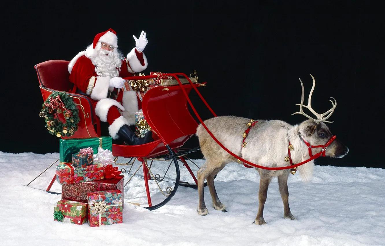 Santa en. Дед Мороз с оленями. Олени Санты. Олень Санта-Клауса. Олени в упряжке Санта Клауса.