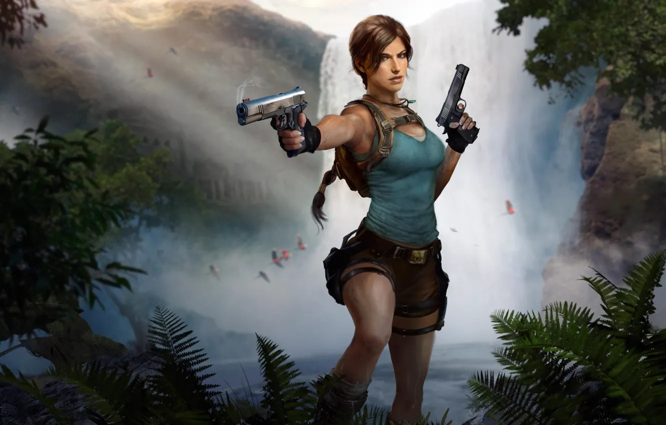 Фото обои Tomb Raider, Lara Croft, back, adventure, cargo pants, ruines