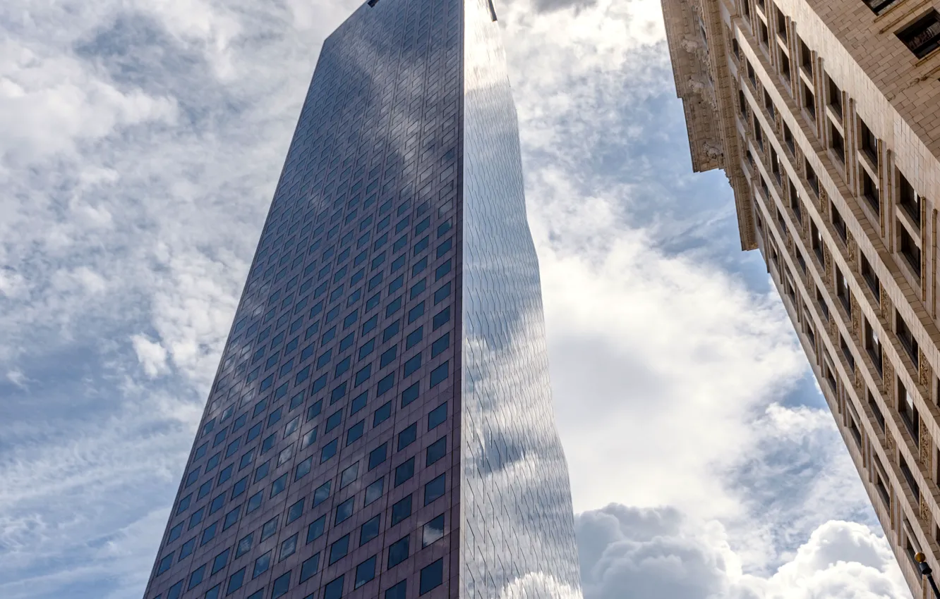 Фото обои небо, стекло, здание, небоскреб, облако, glass, USA, США