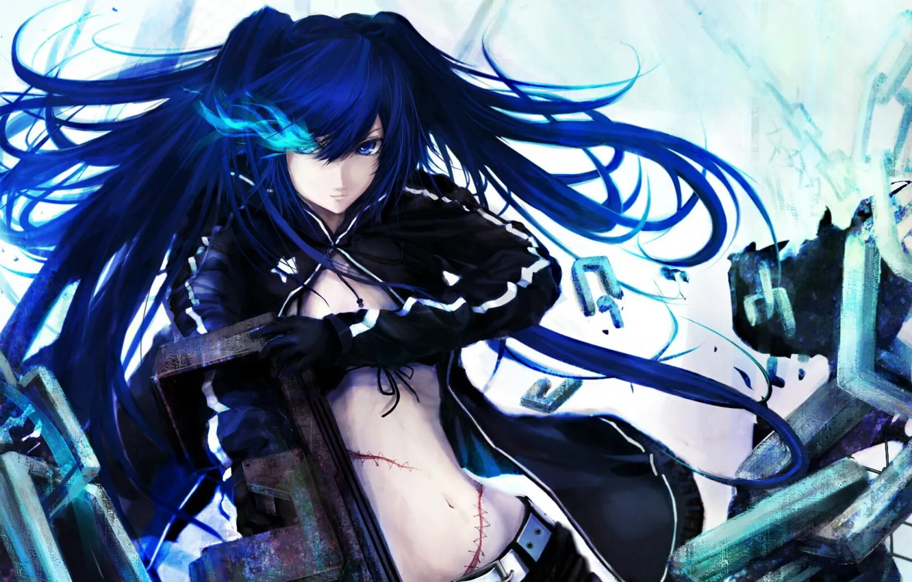 Фото обои девушка, оружие, аниме, Black Rock Shooter