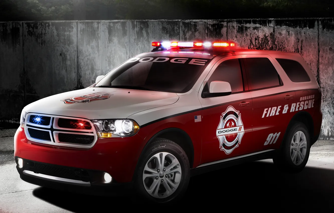Фото обои красный, 911, автомобиль, 2012, додж, dodge, пожарный, дюранго