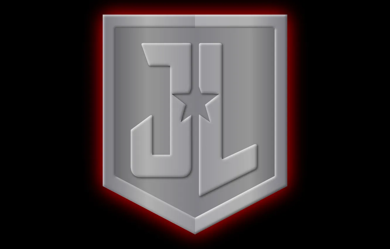 Фото обои metal, logo, star, symbol, comics, shield, Justice League, DC