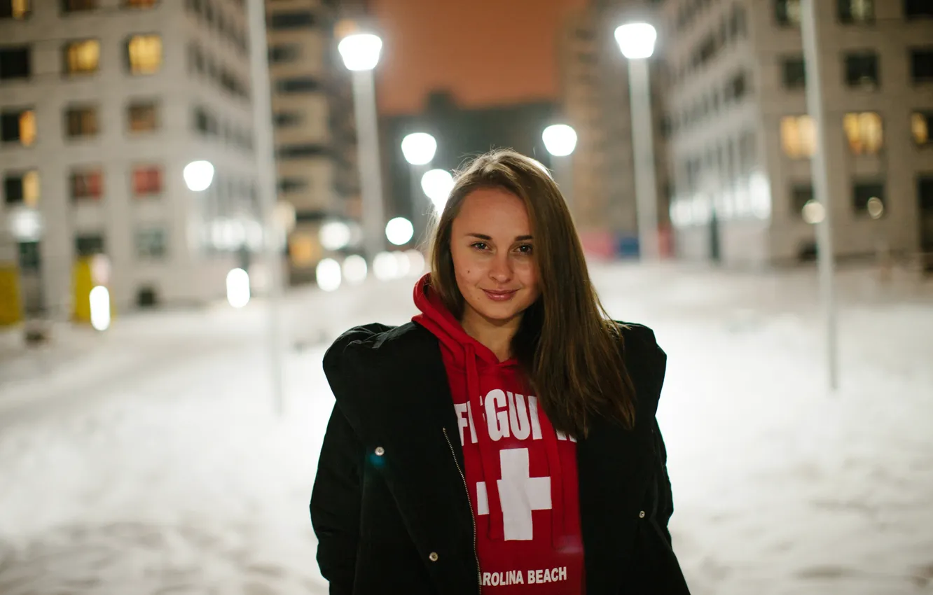 Фото обои взгляд, девушка, улыбка, Nastya