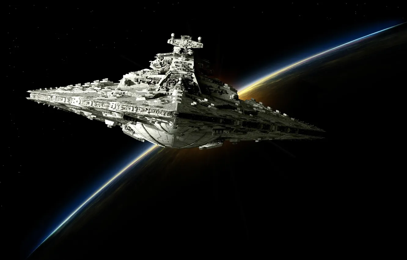 Фото обои Star Wars, space, science fiction, spaceship, planet, Super Star Destroyer