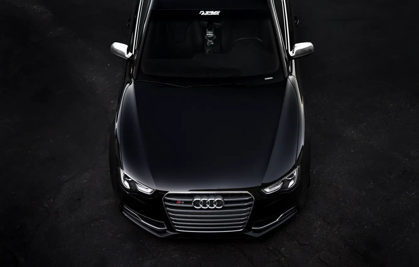 Фото обои Audi, ауди, чёрная, перед, black, front