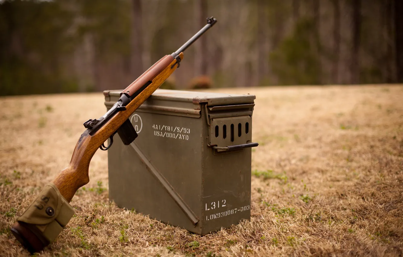 Фото обои поле, ящик, карабин, лёгкий, самозарядный, M1 Carbine