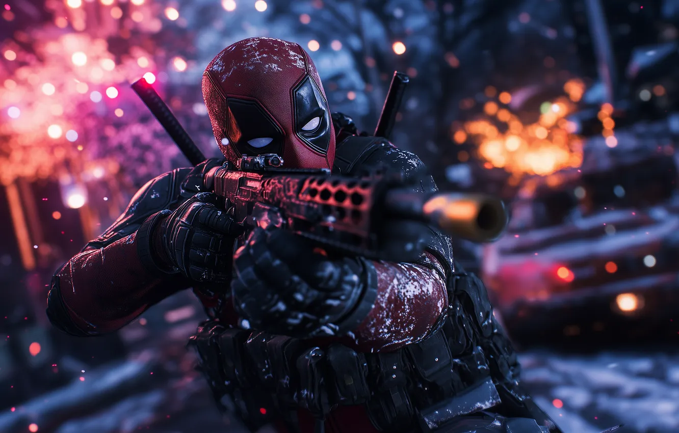 Фото обои gun, marvel, марвел, deadpool, эпик, epic, дедпул, cinematic