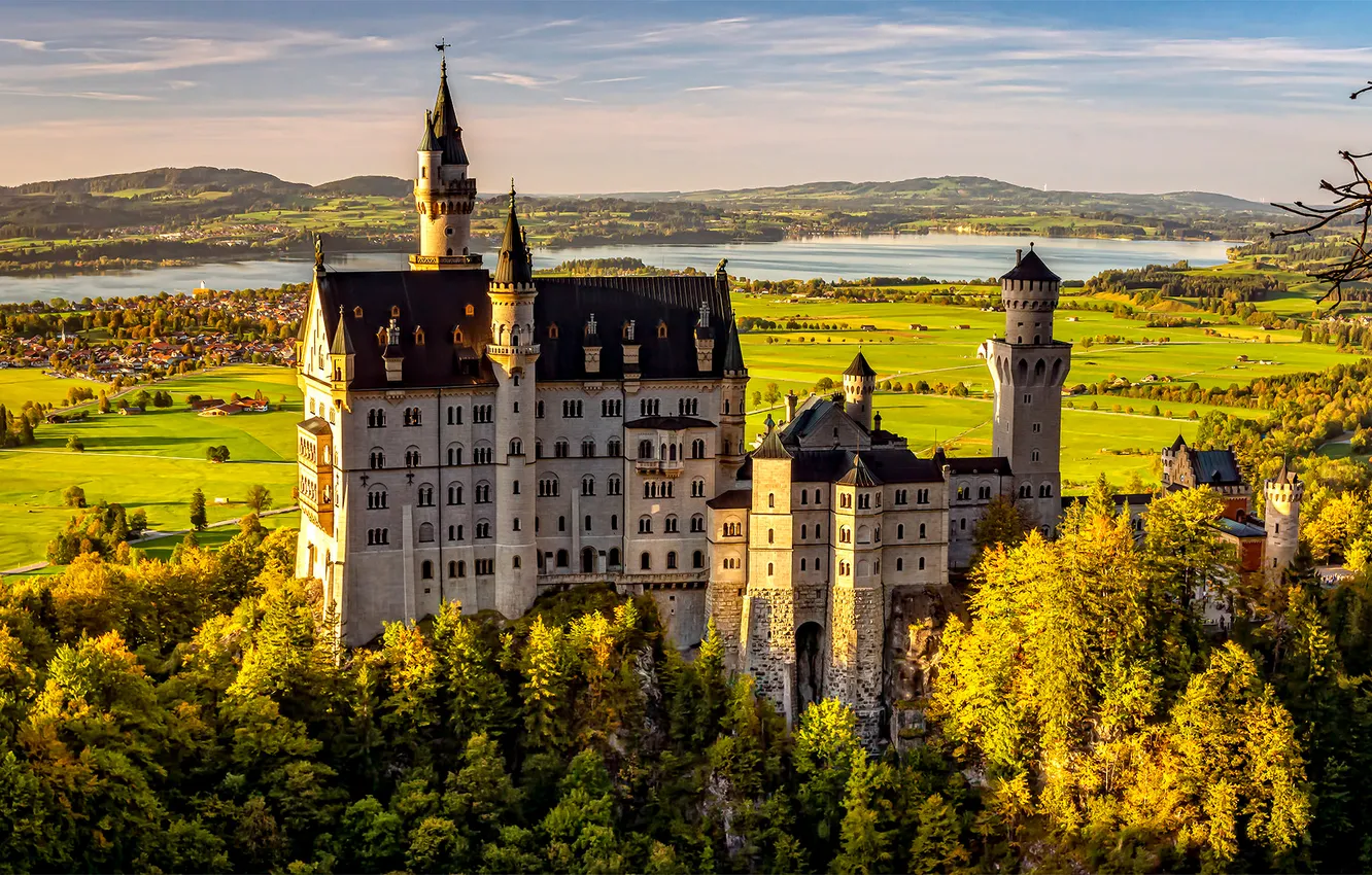 Фото обои замок, Германия, Бавария, Neuschwanstein