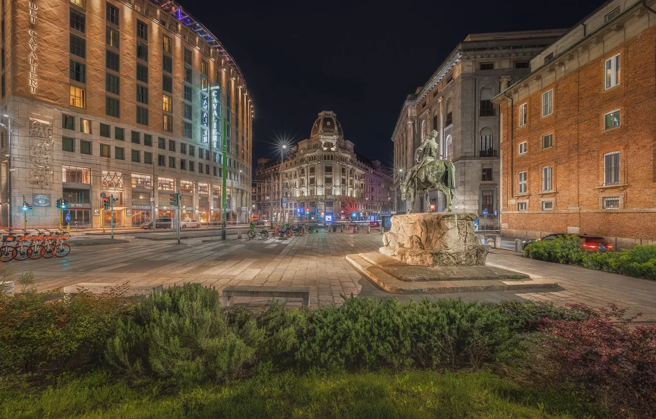 Фото обои здания, дома, Италия, памятник, скульптура, Милан, Italy, Milan