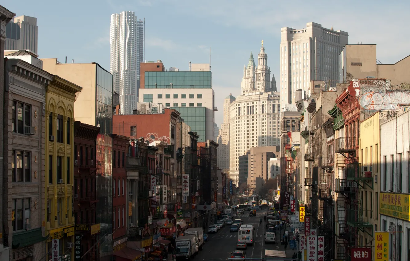 Фото обои city, Нью-Йорк, USA, США, New York, street, Buildings