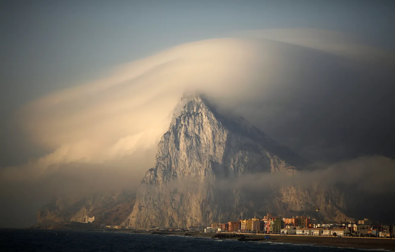 Фото обои rock, fog, scenery, location, Gibraltar