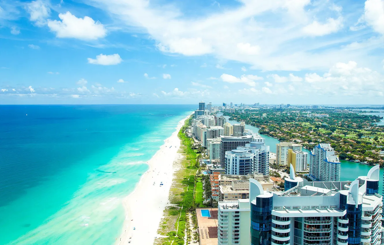 Фото обои пляж, лето, океан, Майами, Флорида, Miami, florida, vice city