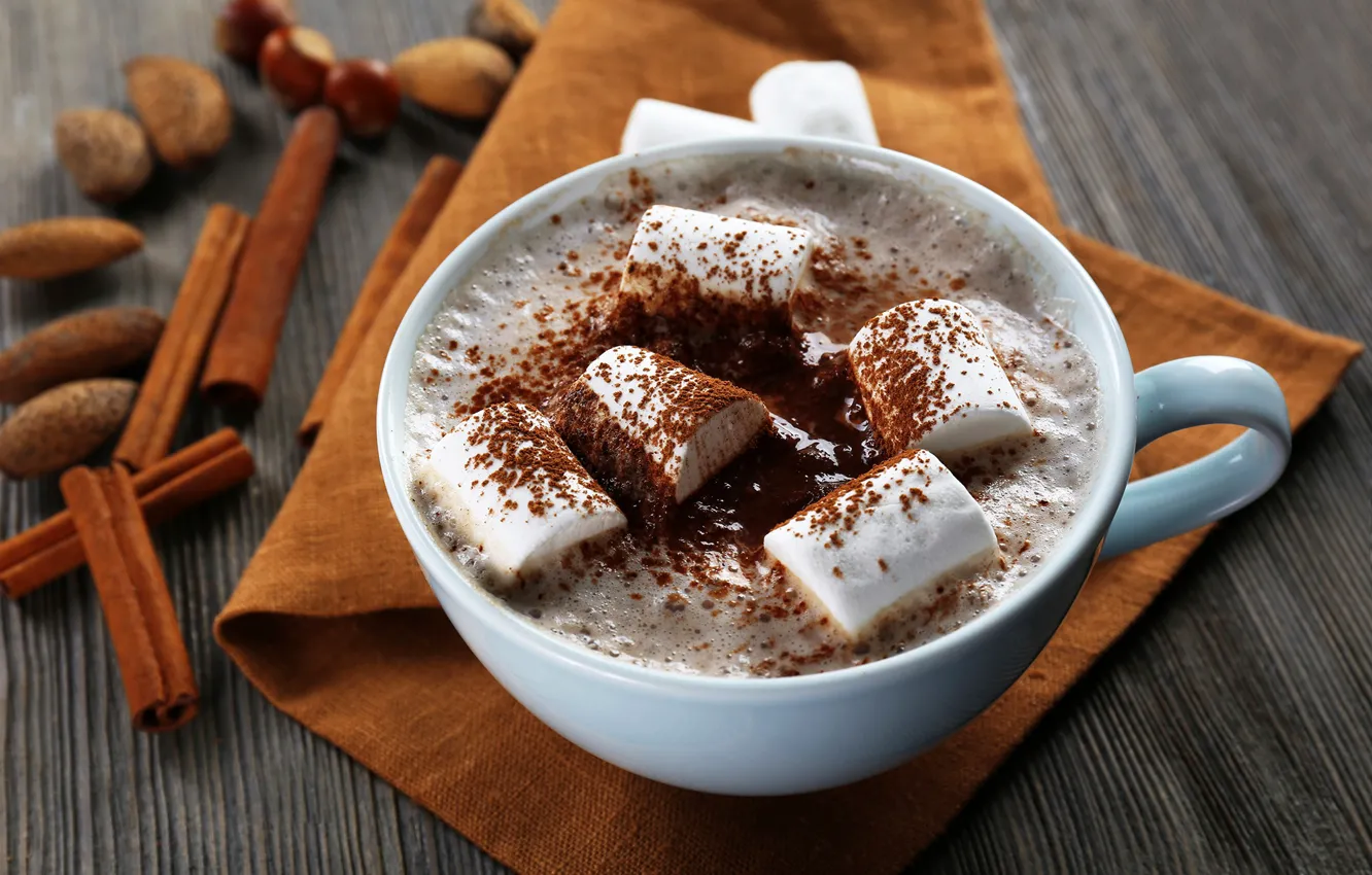 Фото обои кофе, чашка, сладкое, sweet, coffee, milk, маршмеллоу, Marshmallow