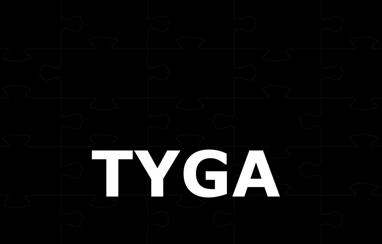 Фото обои надпись, мозайка, черный фон, музыкант, рэп, Tyga
