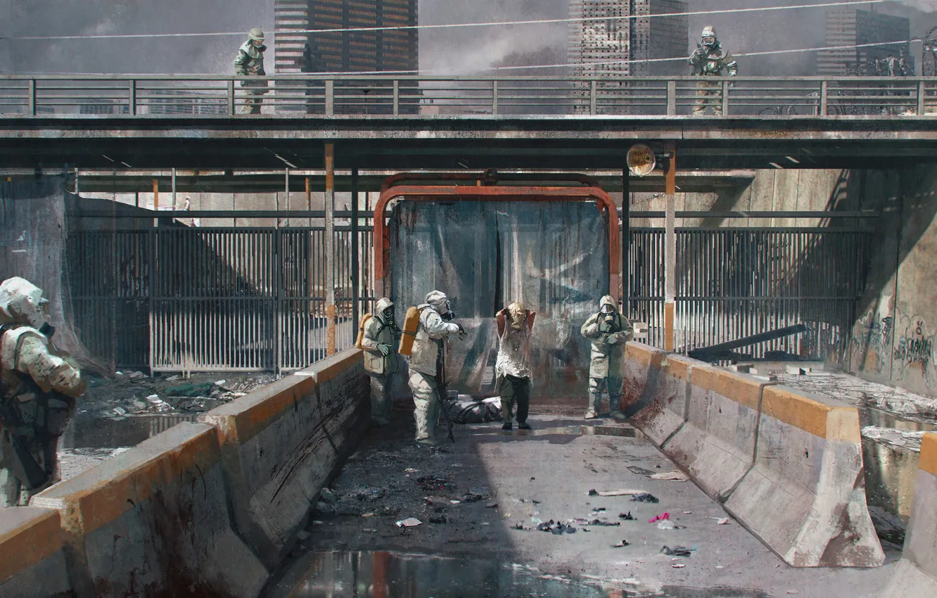 Фото обои машины, город, стена, апокалипсис, эпидемия, зона, The Last of Us, территория