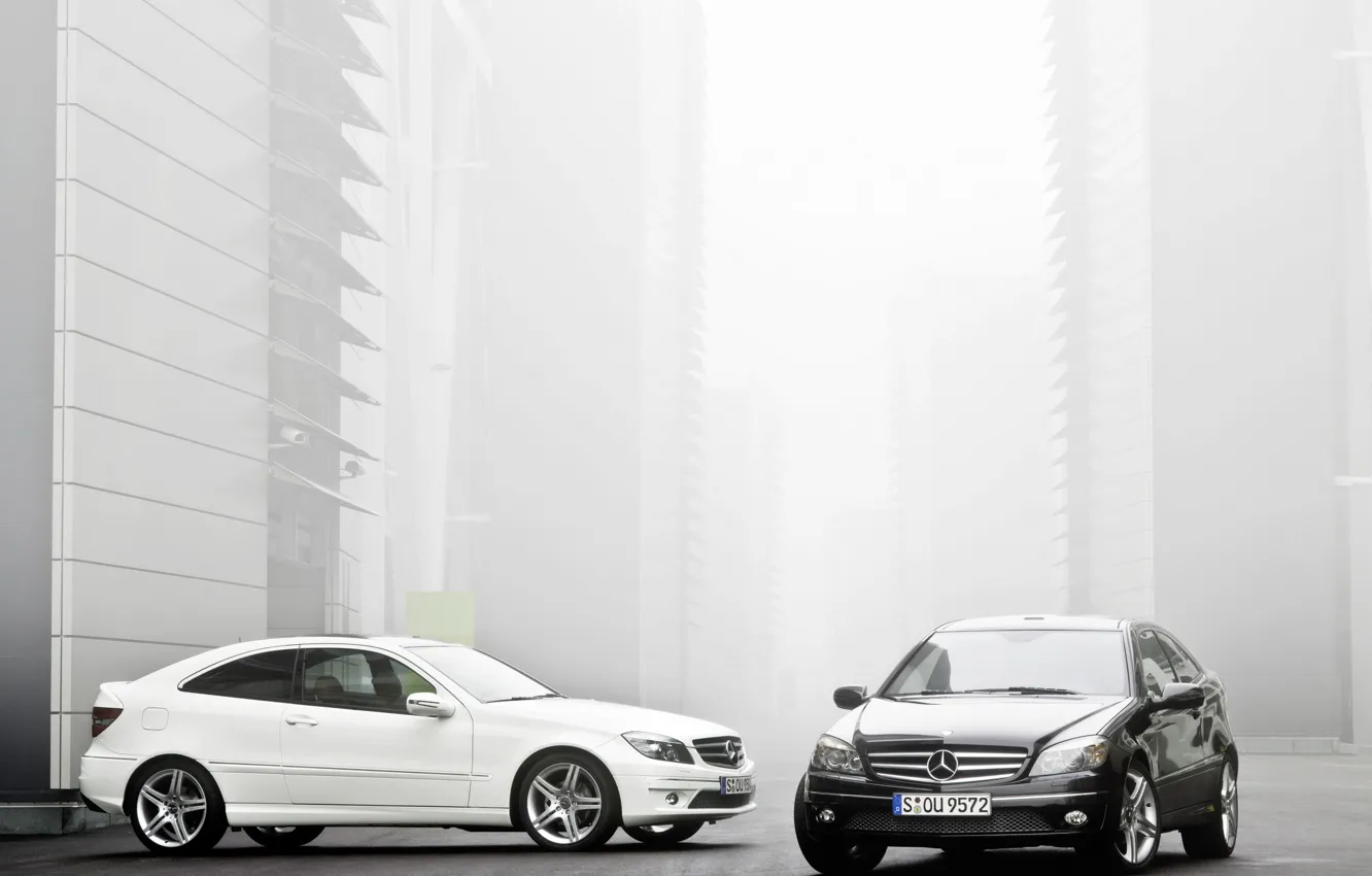 Фото обои Mercedes, white, black