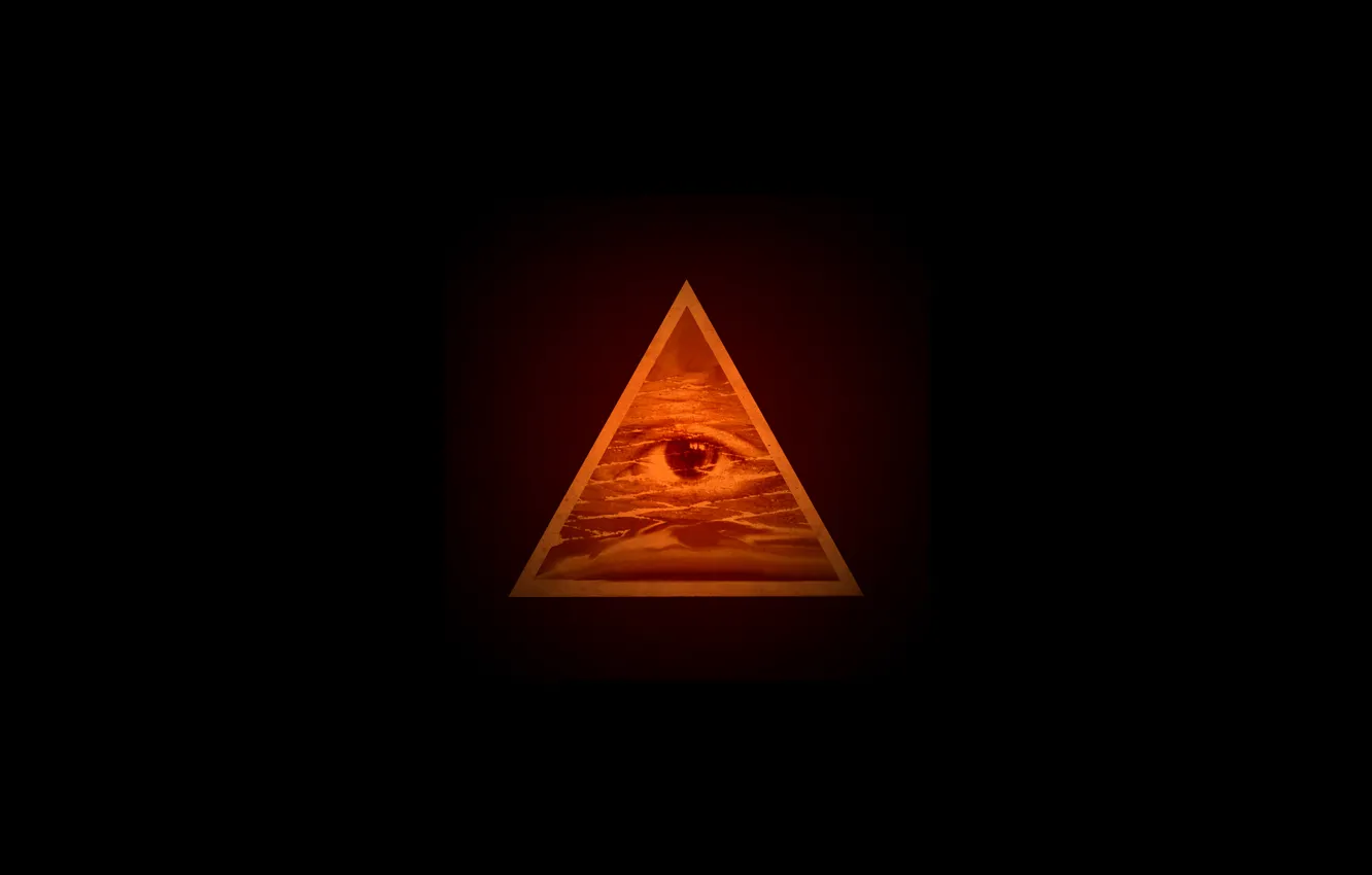 Фото обои глаз, минимализм, abstract, пирамида, pyramid