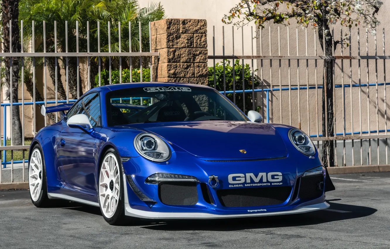 Фото обои 911, Porsche, Blue, 2015, GMG
