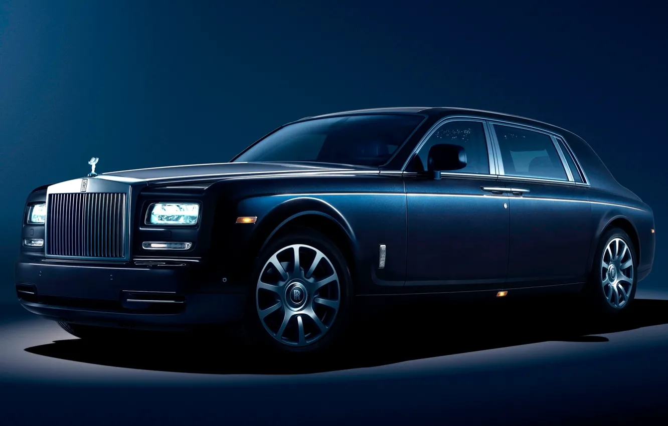 Фото обои синий, Phantom, Rolls Royce