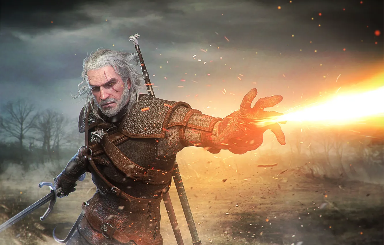 Фото обои geralt, Witcher, Gwynbleidd, The Witcher 3: Wild Hunt, Geralt of Rivia, White Wolf, Butcher of …