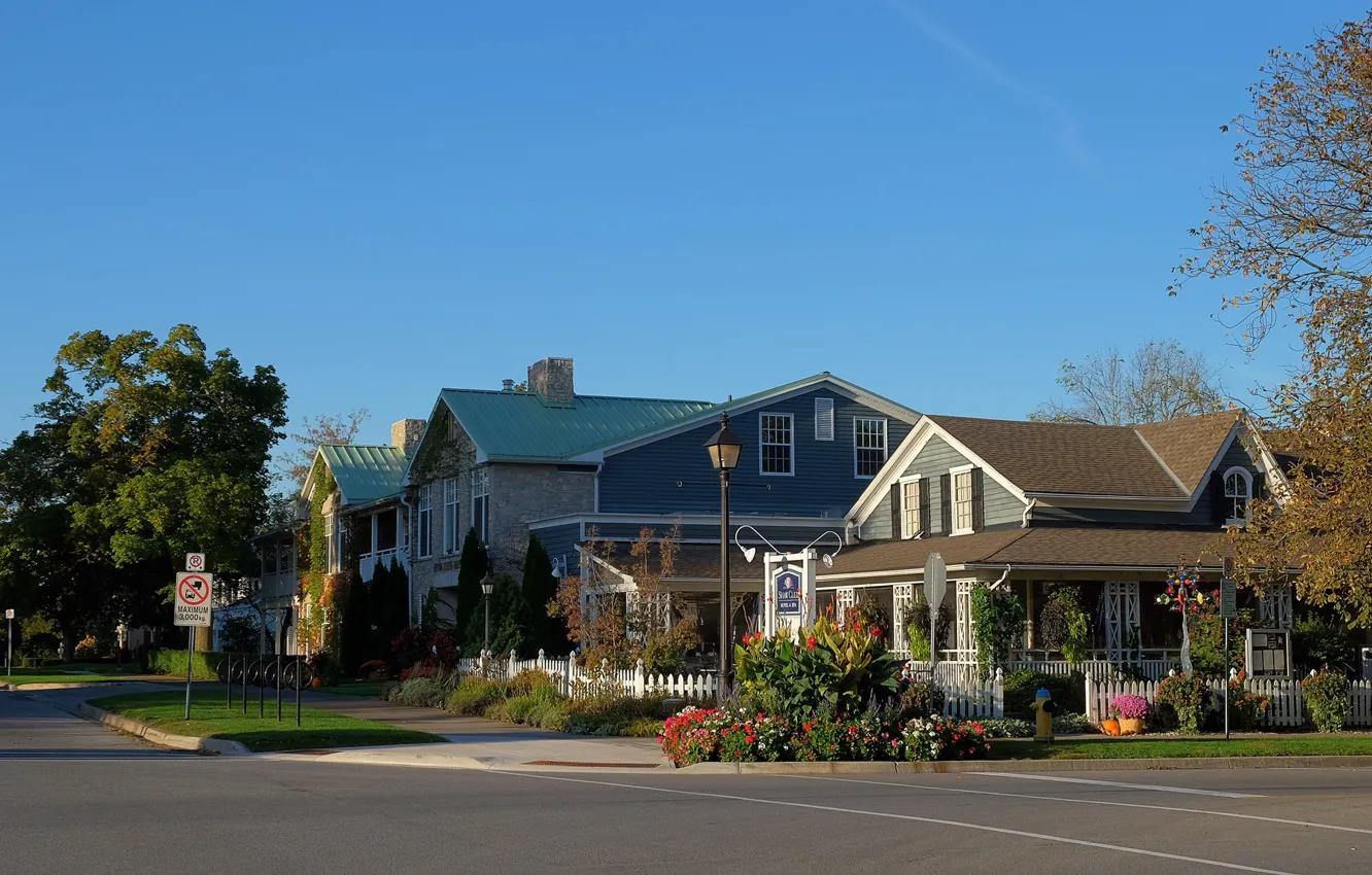 Фото обои небо, улица, дома